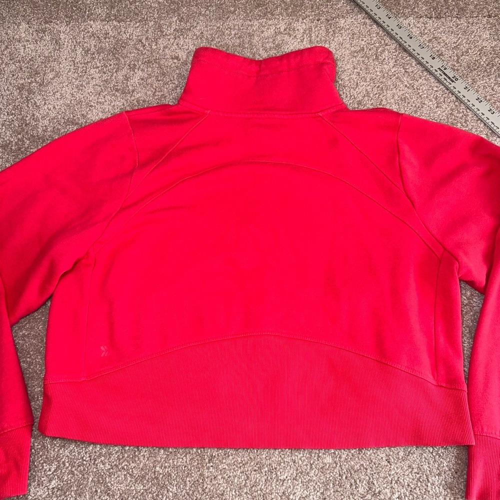 Target Brand Women's Bright Red Long Sleeve Quarter-Zip Pullover Sweatshirt - M - Picture 9 of 11